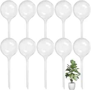 10 PCS Large Clear Plastic Watering Globes,Plant Self-Watering Bulbs,Flower Automatic Water Device,Garden Waterer for Plant Indoor Outdoor Plants Flowers