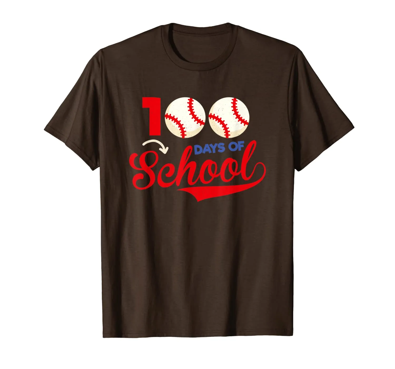 100 Days of School Apparel 100th Day Baseball Teacher Kids T-Shirt