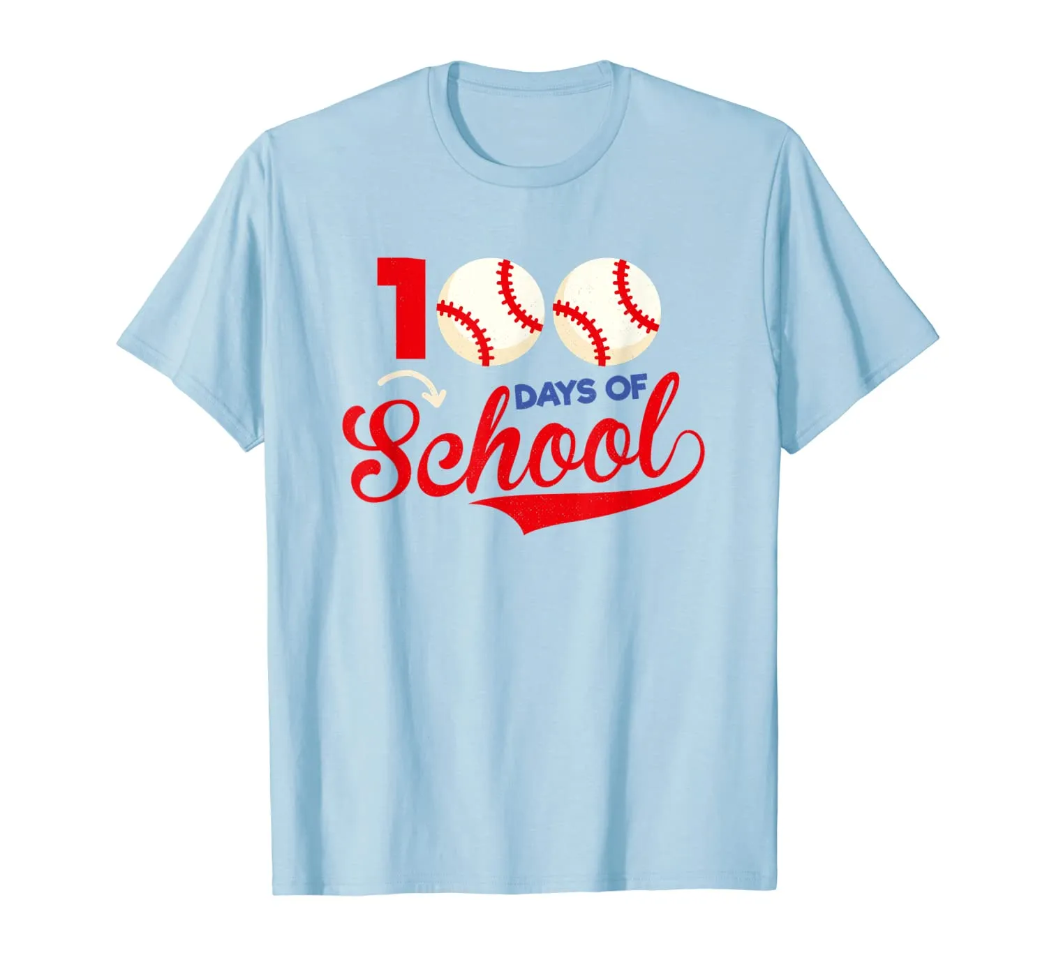 100 Days of School Apparel 100th Day Baseball Teacher Kids T-Shirt