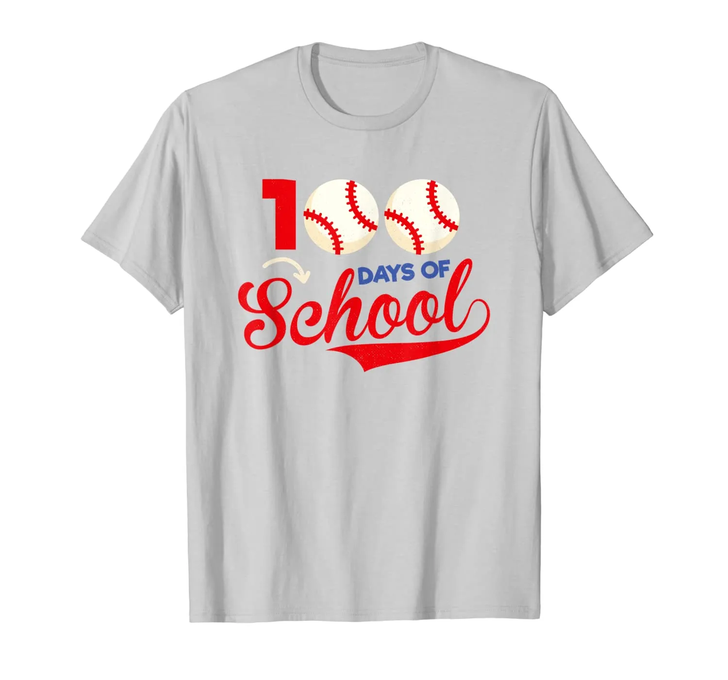 100 Days of School Apparel 100th Day Baseball Teacher Kids T-Shirt