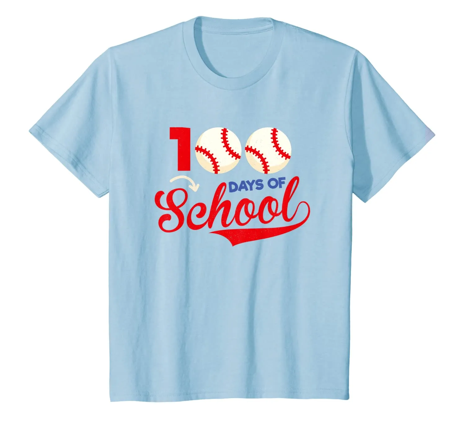 100 Days of School Apparel 100th Day Baseball Teacher Kids T-Shirt
