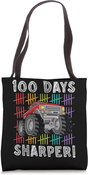100 days sharper! monstertruck boys Tote Bag