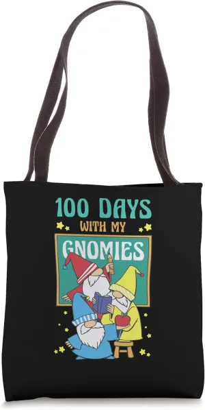 100 Days With My Gnomies Institution School Tote Bag