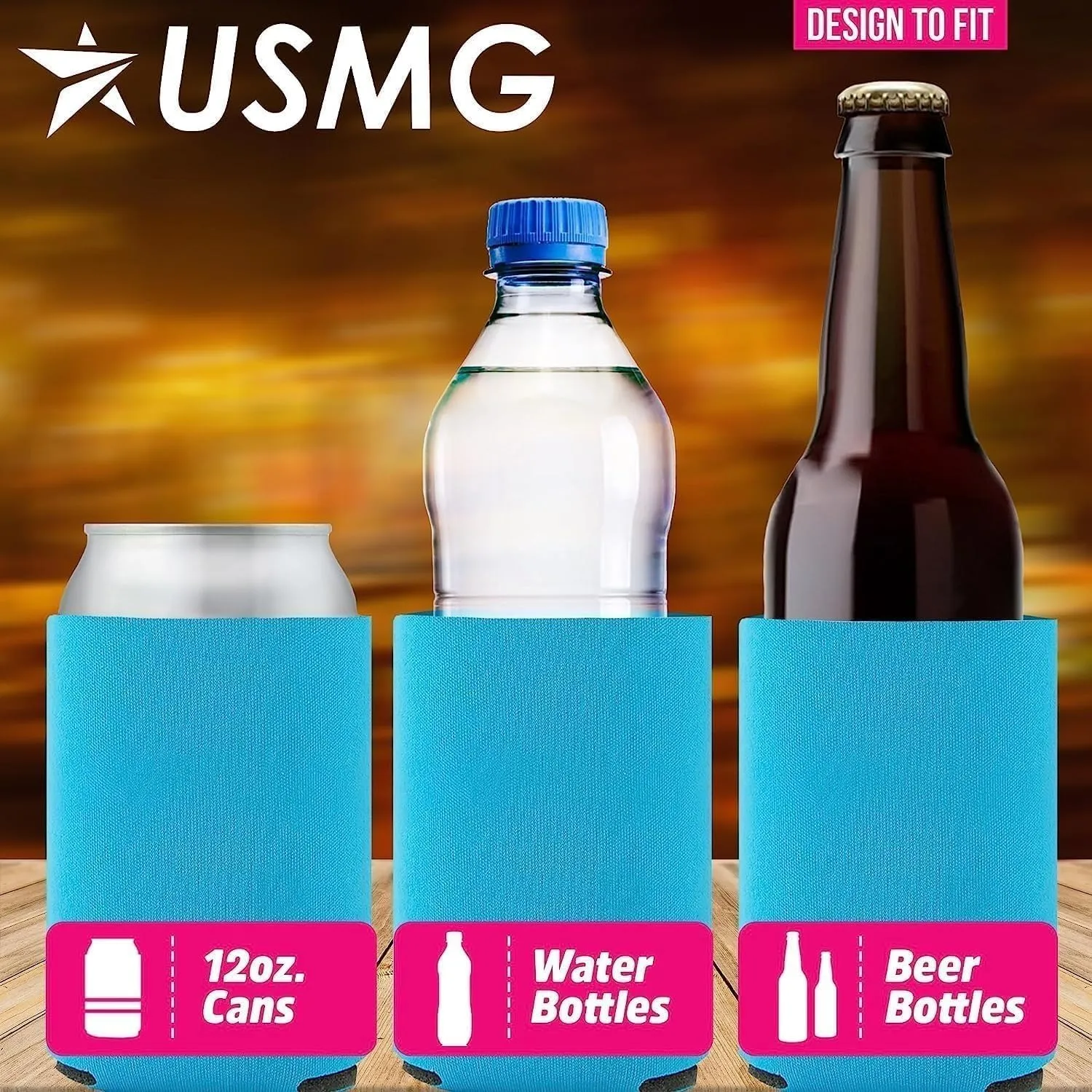 100 Pcs Bulk Blank Collapsible Can Coolers - Perfect For Sublimation Printing, HTV, Screen Printing or DIY Crafts (Mint)