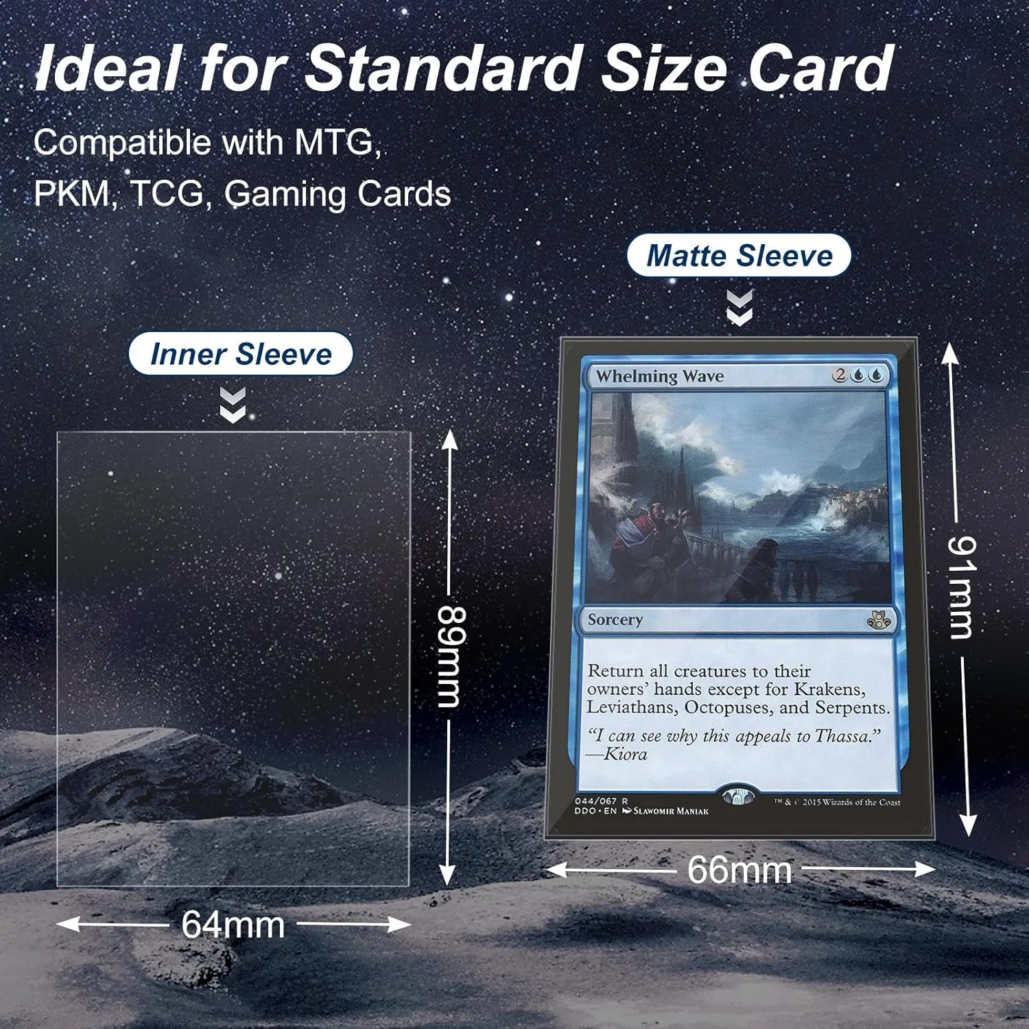 1000 Pack Card Sleeves, 500 Matte Trading Card Sleeve and 500 Inner Sleeves Ideal for Double-Sleeving, Fit for MTG, TCG and Game Cards (5 Colors)