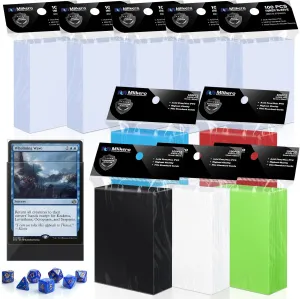 1000 Pack Card Sleeves, 500 Matte Trading Card Sleeve and 500 Inner Sleeves Ideal for Double-Sleeving, Fit for MTG, TCG and Game Cards (5 Colors)