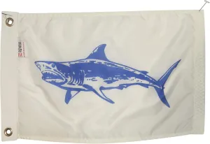 12x18" Mako Shark Boat Fishing Flag,Durable All-Weather Nylon with grommets for Outdoors, Made in USA