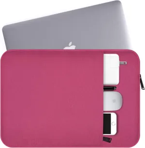 14 Inch Waterpoof Laptop Sleeve Case Compatible 15 Inch MacBook Pro Touch Bar A1990 A1707, Acer Chromebook 14, HP Pavilion X360 14/Stream 14, LG gram 14", Asus VivoBook, 14-15 Inch Laptop Bag,Rose Red