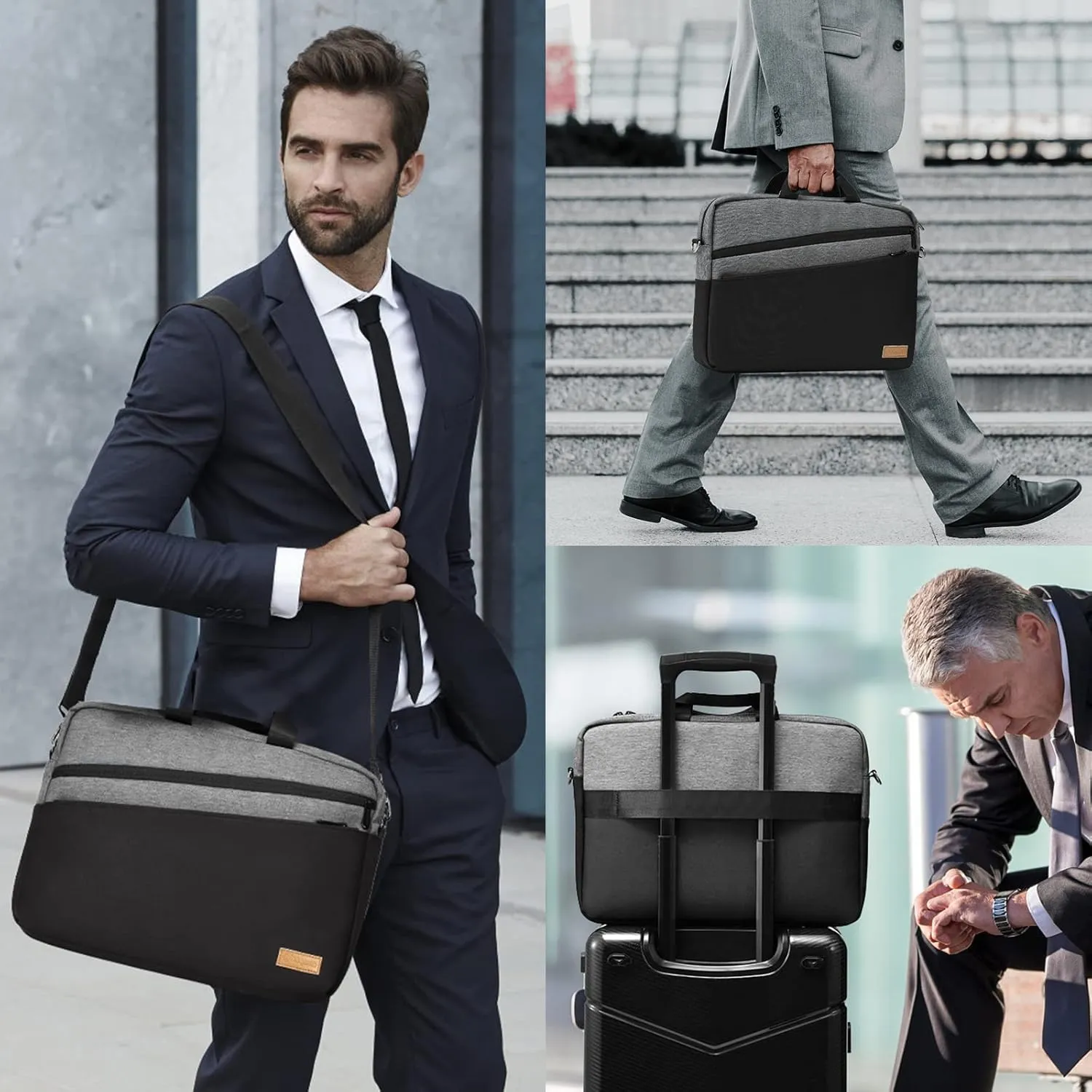 15 15.6 16 17 17.3 inch Laptop Computer PC Shoulder Bag Carrying Case, Water-Repellent Briefcase