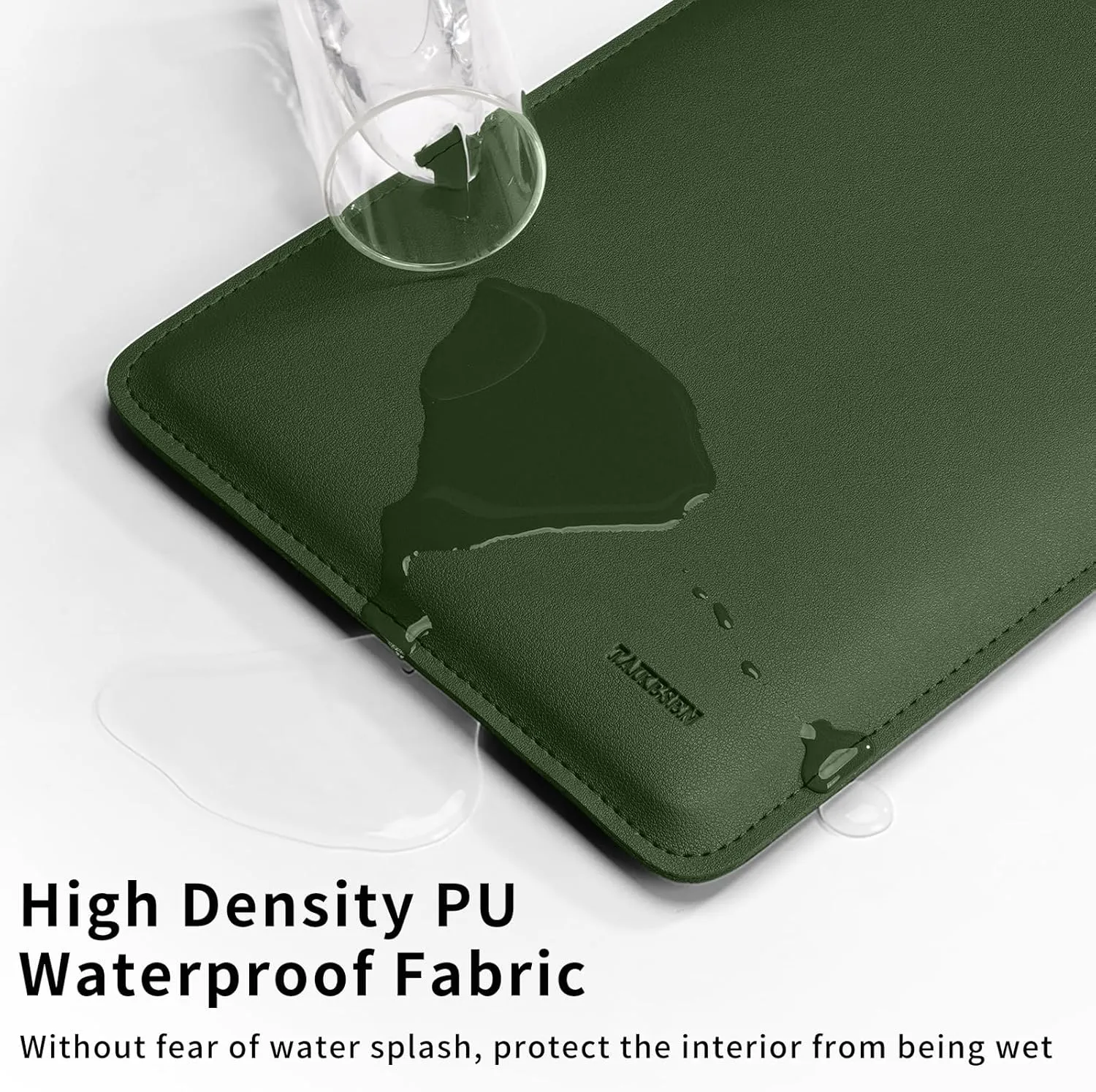 15.6 Inch Laptop Sleeve Case Computer Bag for 15.6" Acer Aspire/Predator, Inspiron, ASUS Dell Notebook, HP Pavilion, IdeaPad 330, ThinkPad E590, Chromebook, PU Bag with Small Case, Green