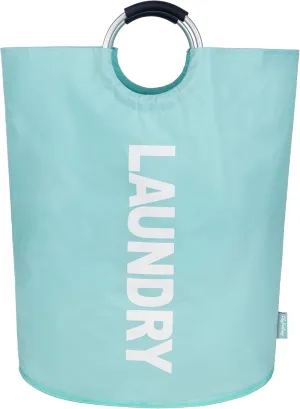 160L Large Laundry Basket, Collapsible Laundry Hamper with Padded Handles, Waterproof Laundry Bag, Tall Clothes Hamper Stand Up Well, Foldable Laundry Baskets for Easy Storage(Light Blue)