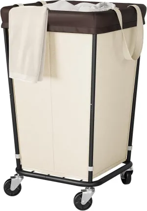 160L Laundry Basket with Wheels, 2-Section Rolling Hamper for Laundry, Large Laundry Hamper with Wheels, Rolling Laundry Basket Clothes Hamper for Home, Bathrooms and Dorm(Beige)