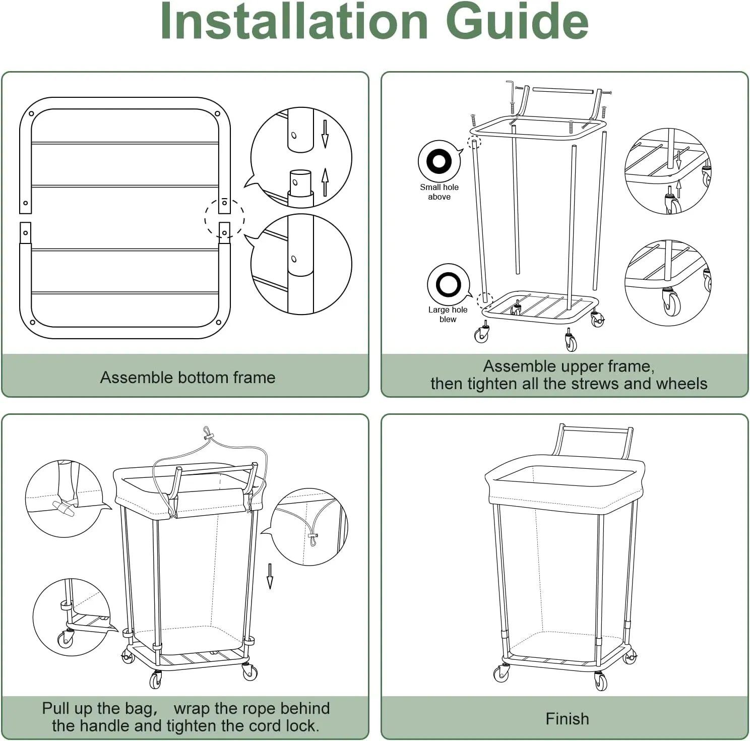160L Laundry Hamper with Wheels and Handle, 2 Section Large Rolling Laundry Basket Bag with Wheels, Clothes Hamper Cart for Laundry, Bedroom, Bathroom and Dorm