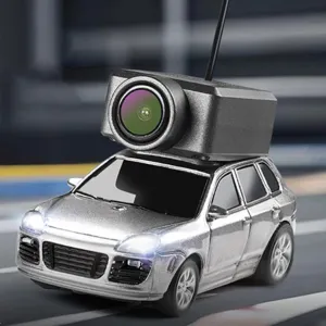 1/64 FPV RC Car, APP Controlled Drift Car, Mini RC Cars with Camera - APP Controlled Mini Racing Vehicle with 720P Camera, LED Lights & 3 Speed Modes | 4WD Micro Vehicle for Adults (Grey)