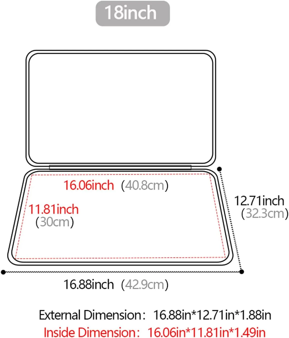 17-18inch Hard Gaming Laptop Sleeve for Asus ROG Strix G18 2025-18", for 18inch Asus ROG Strix Scar 18/17.3inch MSI/HP Laptop Anti-Shock Bag, 17.3-18 inch Laptop EVA Hard Protective Case