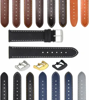 18-19-20-22-24-26mm Leather Watch Band Strap Smooth Compatible with Movado