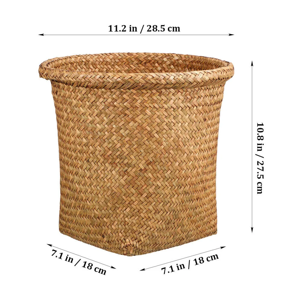 1PC wicker trash can Practical Garbage Bins Waste Baskets Woven Trash Baskets