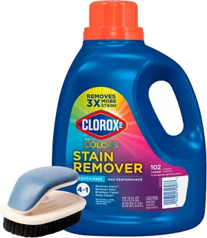 2 for Colors-Clorox-Max Performance Stain Remover and Color Brightener Bundle With VitalVariety Laundry Cleaning Brush