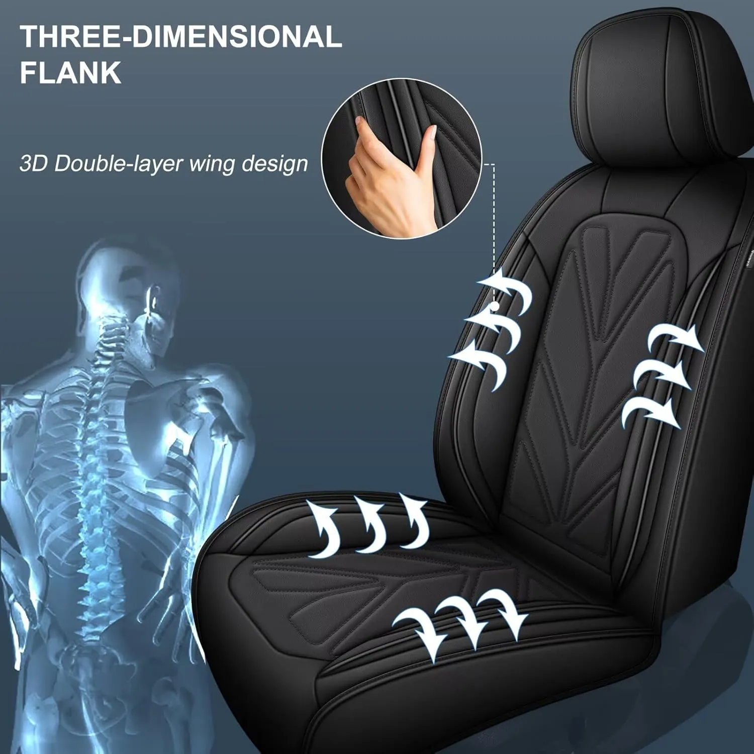 2 Front Car Seat Covers Fit for Subaru Ascent 2019-2025: Luxury Leather Waterproof Automotive Seat Cushion Protector Compatible Airbag(2 Seats, Black)