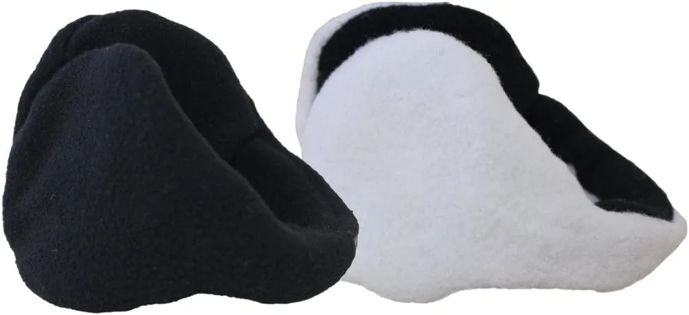 2 Item Bundle: 180s From The Blue Women's Fleece Adjustable Ear Warmer - 1 Black   1 Snow White (One Size)