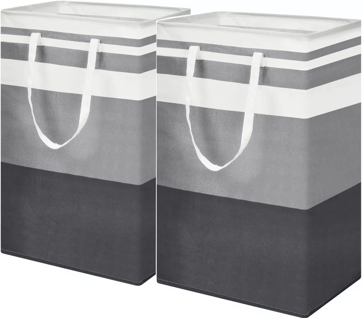 2-Pack Laundry Baskets, Laundry Hamper with Long Handles, Collapsible Waterproof Clothes Hamper, Durable Tall Laundry Bin, Clothes Hamper for Bedroom, Bathroom, Dorm, Toys