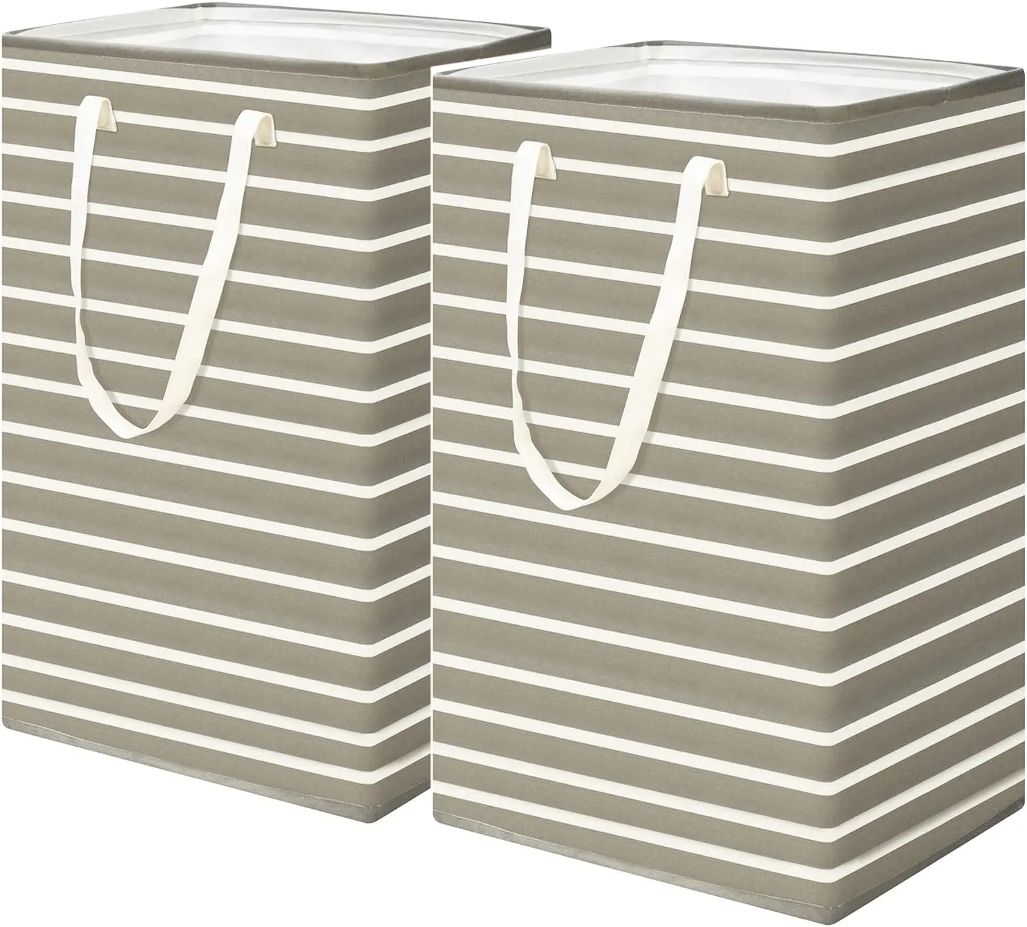 2-Pack Laundry Baskets, Laundry Hamper with Long Handles, Collapsible Waterproof Clothes Hamper, Durable Tall Laundry Bin, Clothes Hamper for Bedroom, Bathroom, Dorm, Toys