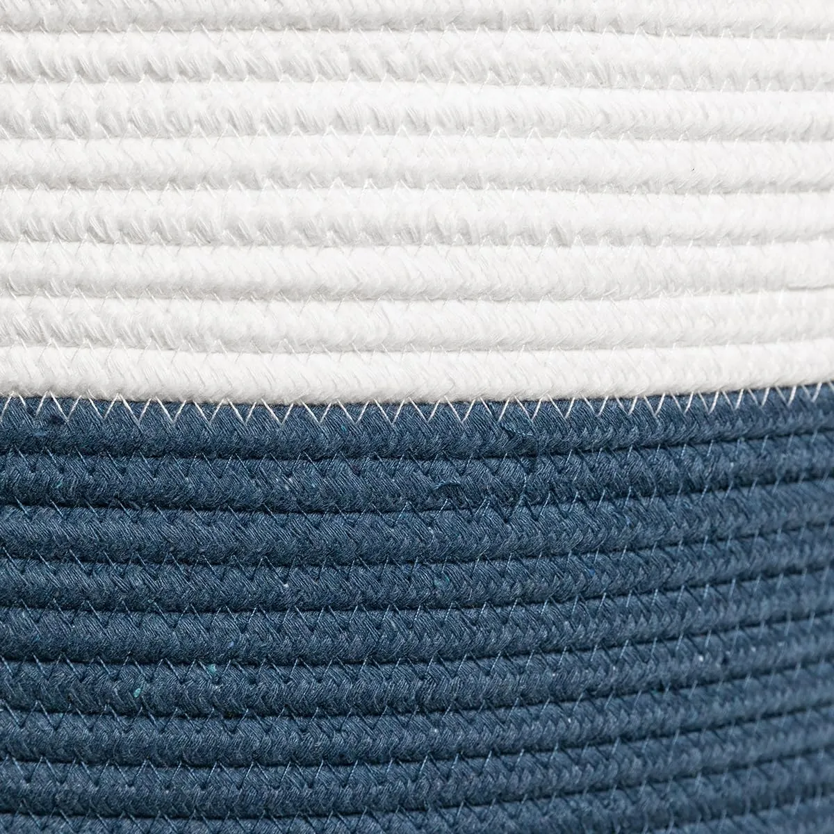 20" x 20" x 15" Extra Large Storage Basket with Lid, Cotton Rope Storage Baskets, Laundry Hamper, Cloth Bin, for Clothes Towels Blankets Pillows Storage in Living Room, Basket with Cover Dark Blue