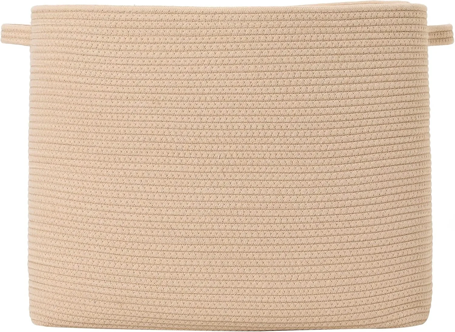 20"x12"x16" Mega Size Rectangular Extra Large Storage Basket, Rectangular Cotton Rope Storage Baskets, Woven Laundry Hamper, Cloth Storage Bin, for Clothes Blanket in Living Room, All Beige