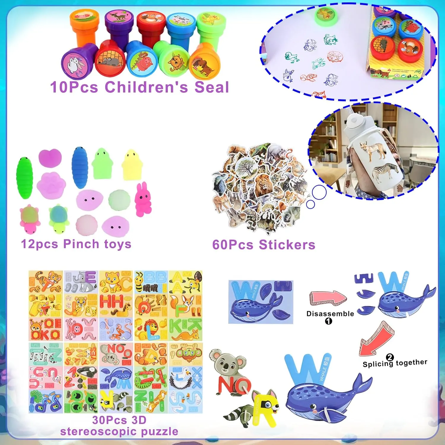 216PCS Jungle Safari Party Favors Animal Theme Goodie Bag Stuffers Bulk Set with Zoo Animal Toys, Stationery Gifls & Classroom Prizes - Wild One Birthday Party Supplies for Kids 3-12