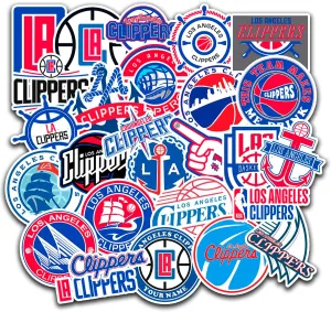 27 PCS Los Angeles American Clippers Basketball Stickers for Water Bottle, Laptop, Bicycle, Computer, Motorcycle, Travel Case, Car Decal Decoration Sticker