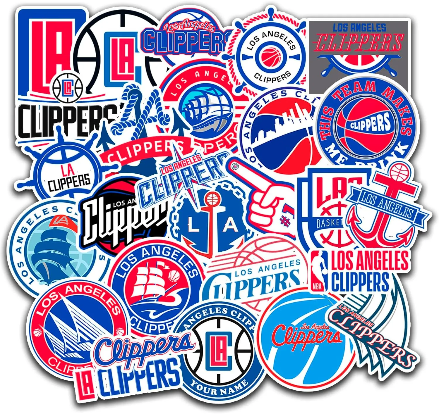 27 PCS Los Angeles American Clippers Basketball Stickers for Water Bottle, Laptop, Bicycle, Computer, Motorcycle, Travel Case, Car Decal Decoration Sticker