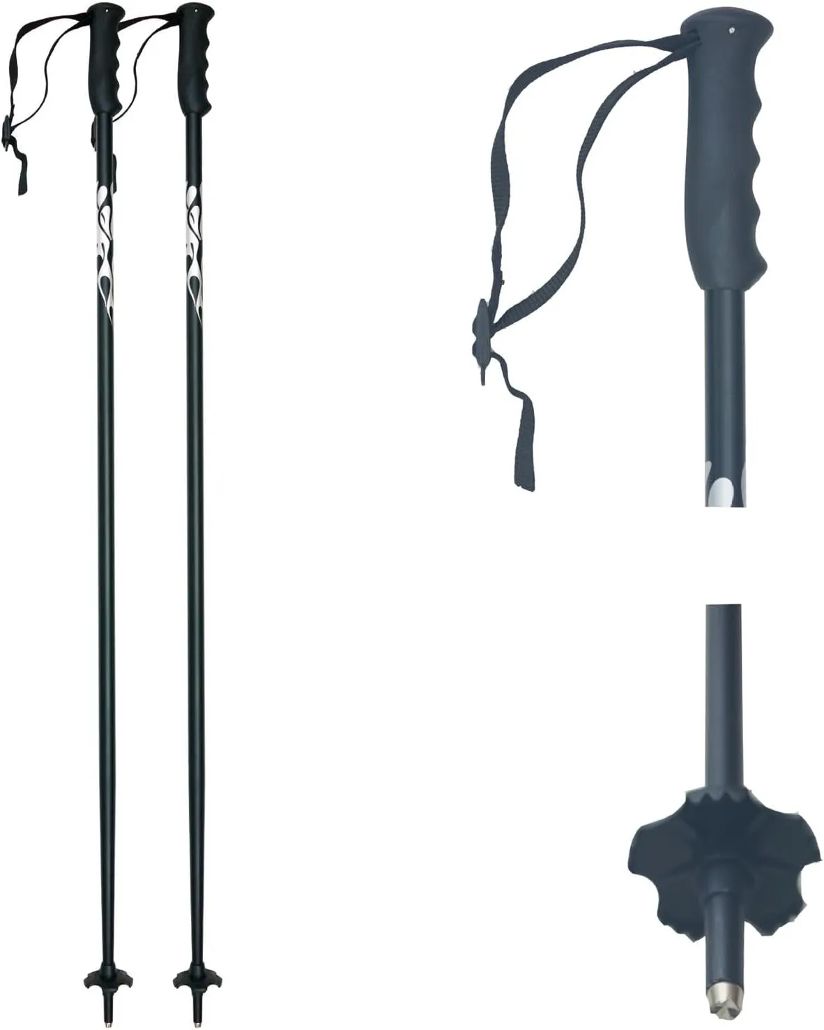 2Pcs Ski Poles Walking Sticks Comfortable Gripping Sturdy Trekking Canes for Men Women for Skiing Outdoor Adventures Trekking