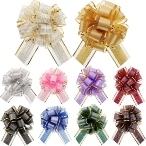 30 Pcs Large Wrapping Pull Bows Ribbon Pull Bows Gift Ribbon for Valentine's Day Xmas Holiday Decoration Baskets Gift Present(Mixed Colors)