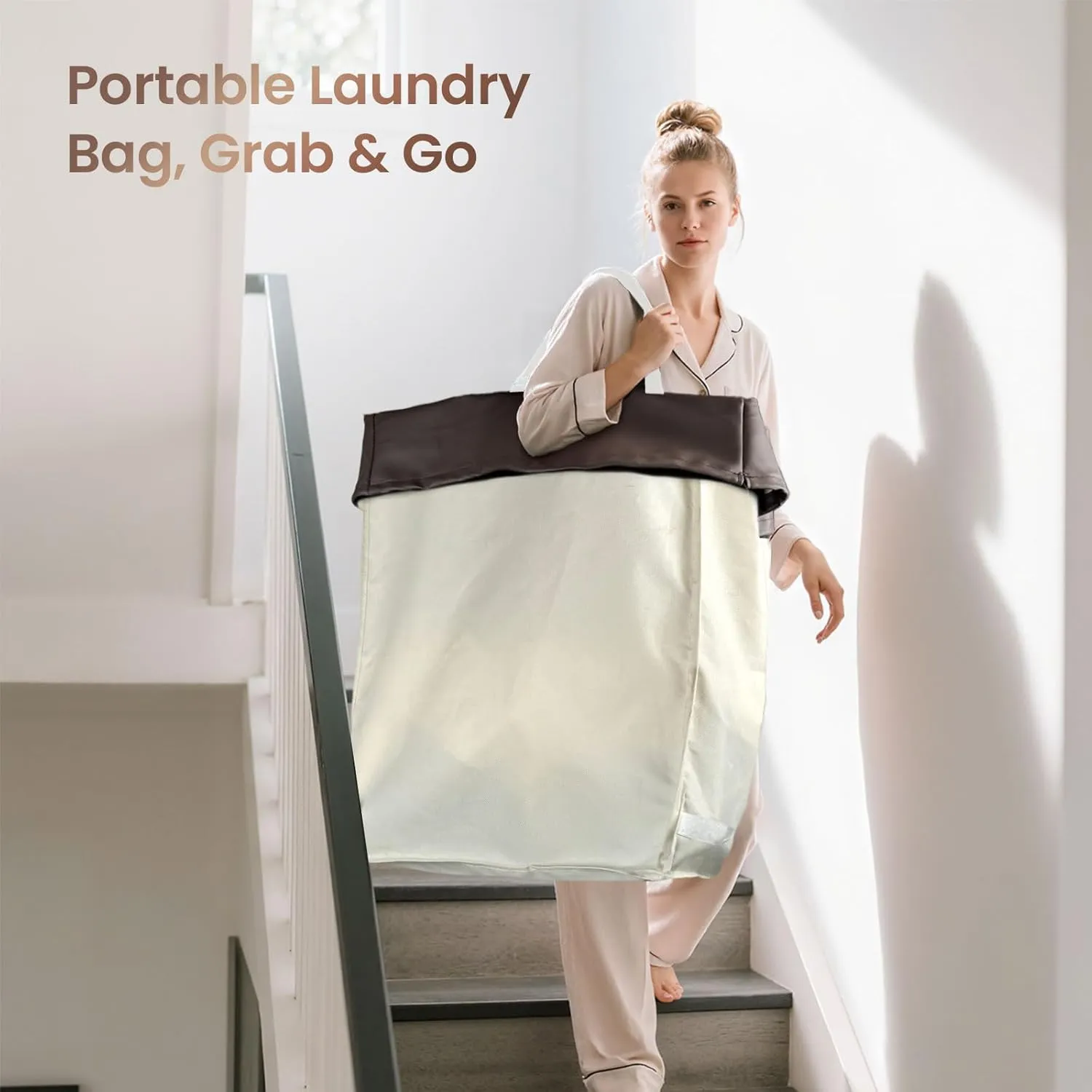 320L Laundry Basket with Wheels, 3-Section Rolling Hamper for Laundry, Extra Large Laundry Hamper with Wheels, Clothes Hamper Rolling Laundry Basket for Home, Bathrooms and Dorm(Beige)