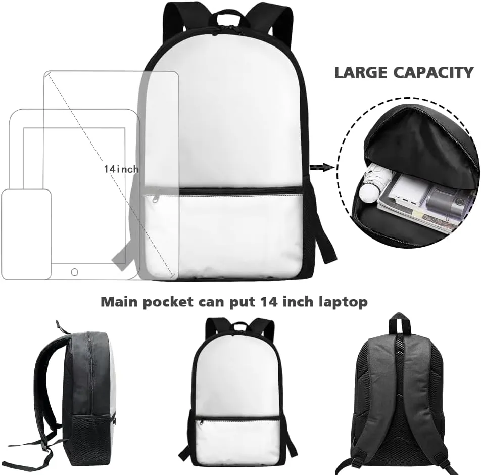 3PCS American Flag Horse School Backpack Set for Boys Girls, 17 Inch Bookbag with Lunch Box Pencil Case, Kids Elementary School Middle School Backpack Set, Blue and Brown
