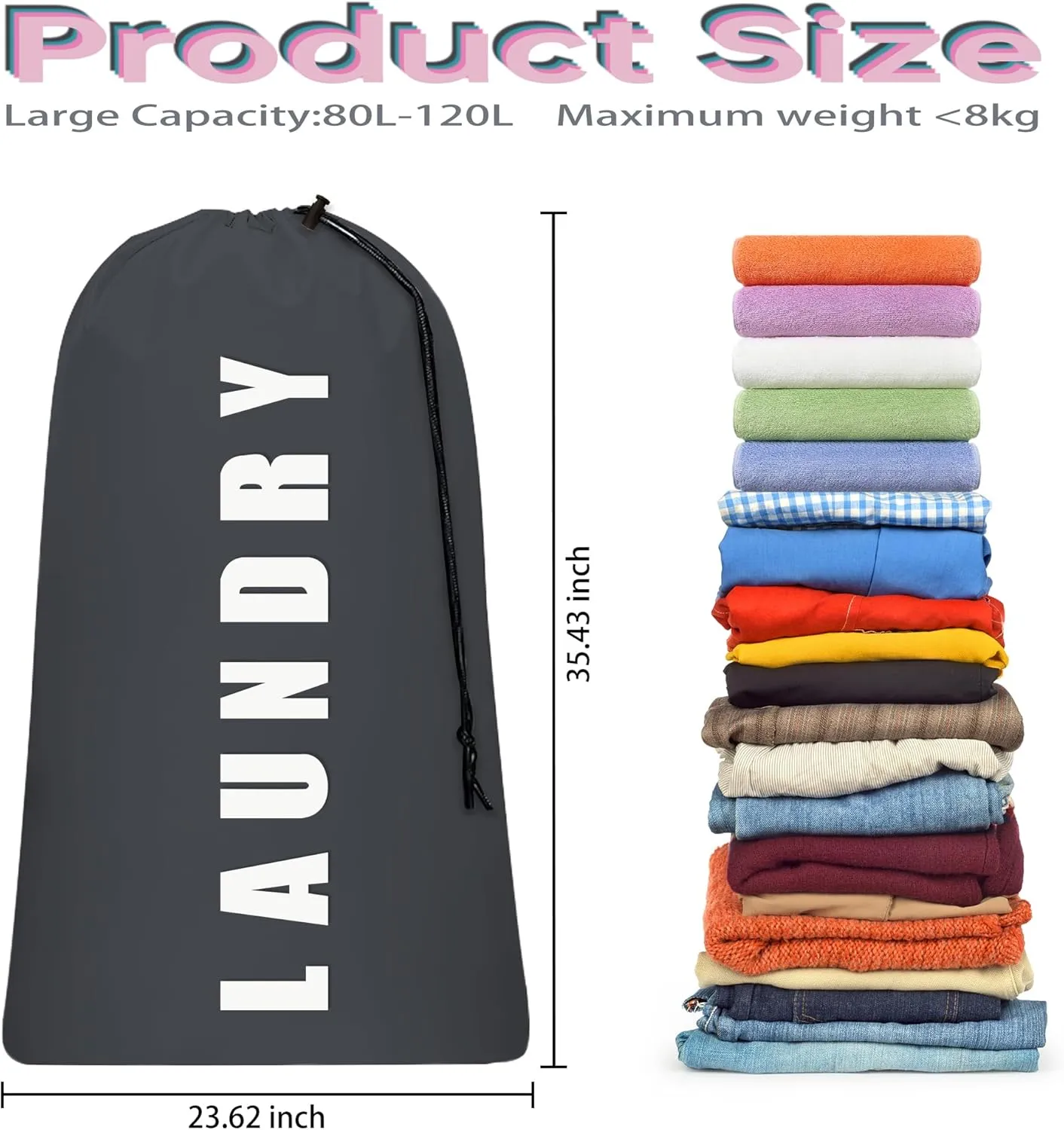 4 Piece Drawstring Travel Laundry Bag, Large Laundry Bag, Men's and Women's Dirty Laundry and Gym Bag, Waterproof Wetproof Travel Bag