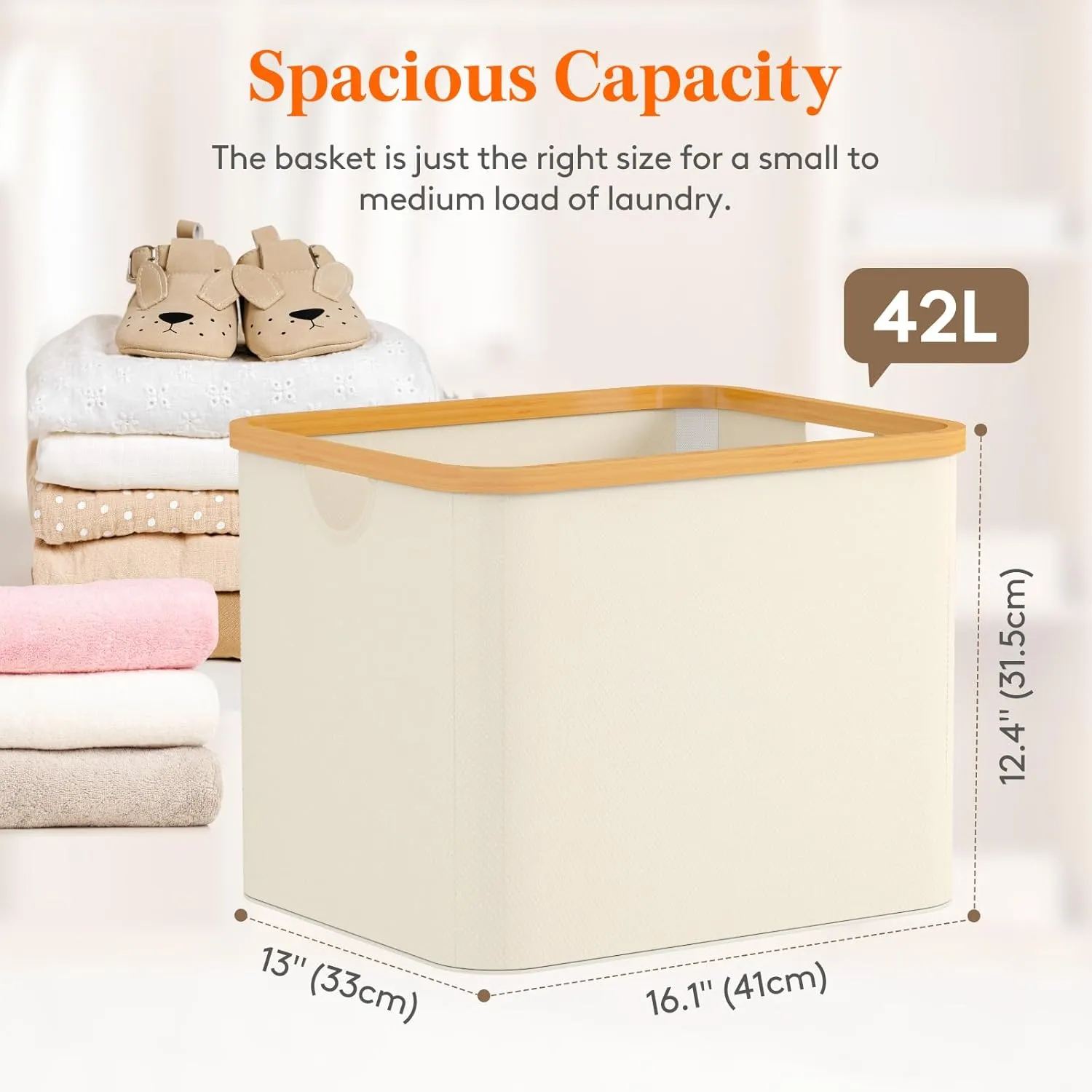 42L Laundry Basket with Carry Handles, Foldable Laundry Hamper for Storage Organization, for Closet, Dorm, Laundry Room, Bedroom(3 Pack)