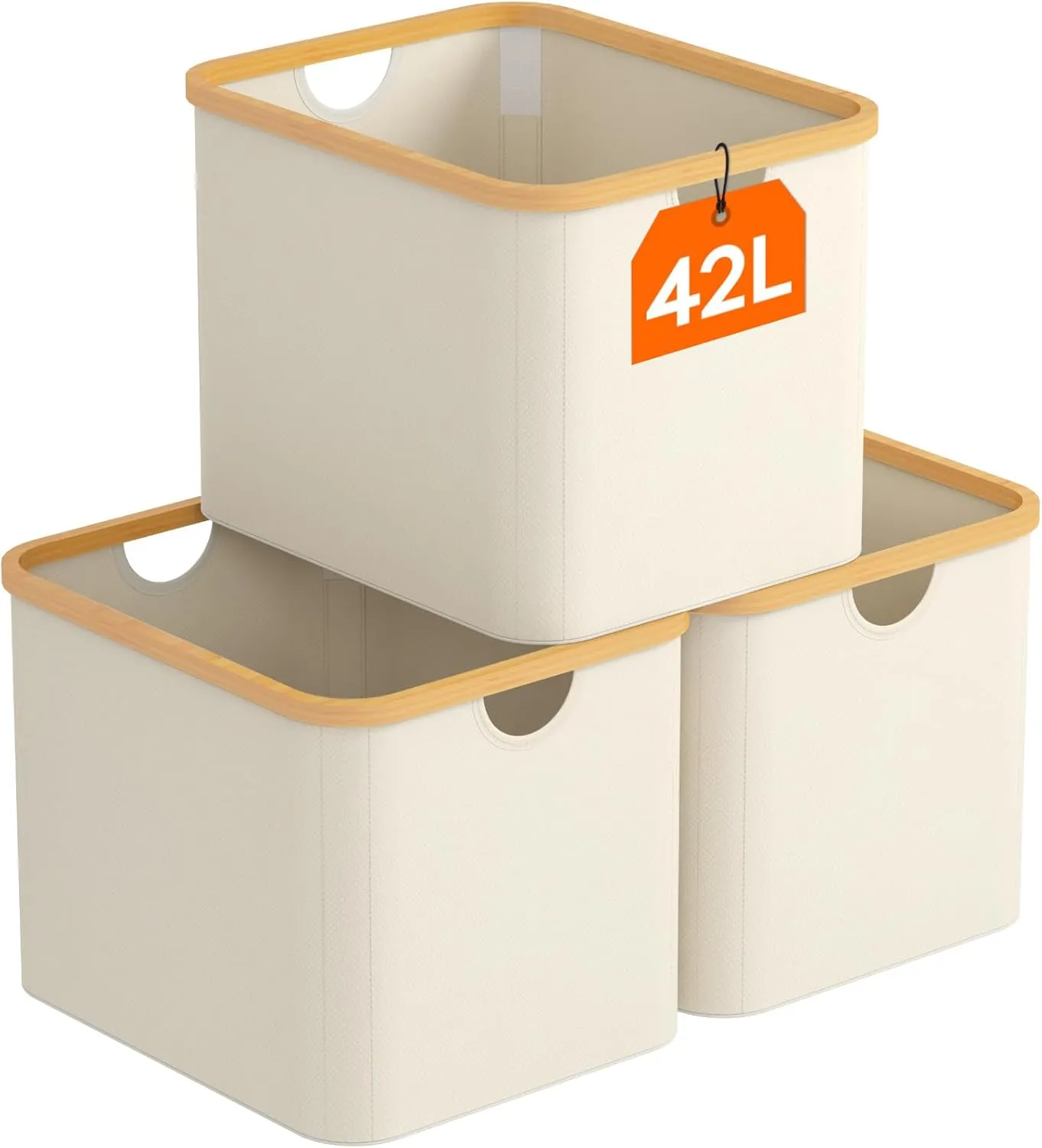42L Laundry Basket with Carry Handles, Foldable Laundry Hamper for Storage Organization, for Closet, Dorm, Laundry Room, Bedroom(3 Pack)