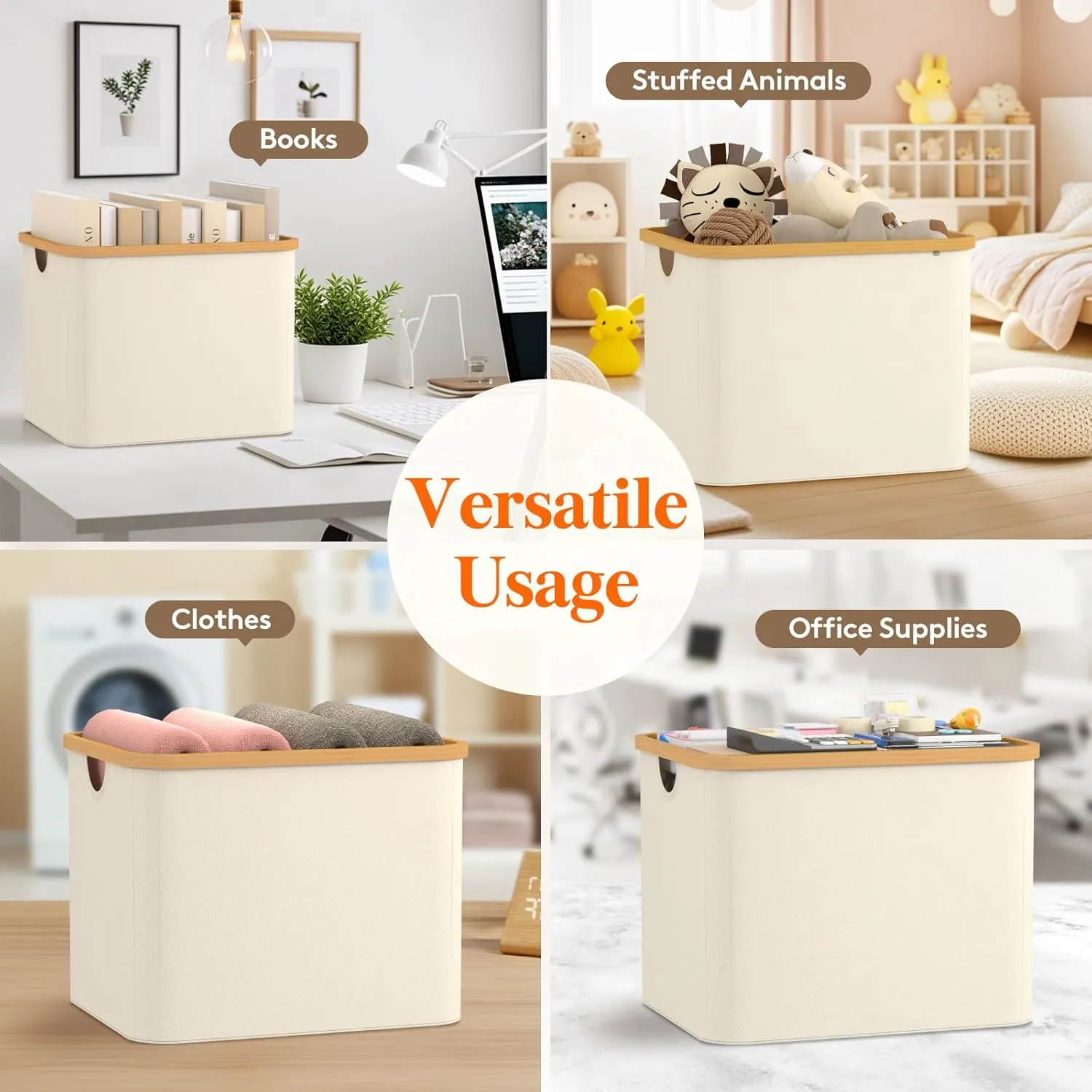 42L Laundry Basket with Carry Handles, Foldable Laundry Hamper for Storage Organization, for Closet, Dorm, Laundry Room, Bedroom(3 Pack)