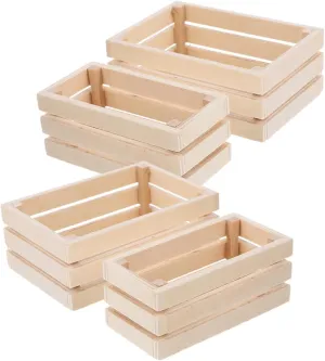 4pcs Miniature Crates for Decor Miniature Crates Tiny Fruit Baskets for Dollhouse Accessories Scene Decoration for Creative Play and Storage