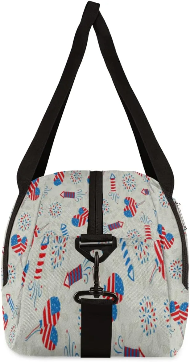 4th Of July Independence Day Kids Duffel Bag for Girls Boys Teens, Oil Painting Dance Bag Overnight Small Duffel Bag Carry On Weekend Sports Gym Travel Bag for School Practice Gymnastics Ballet