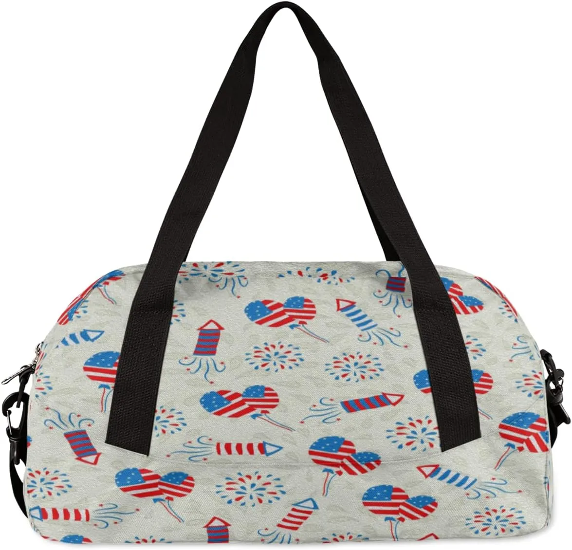 4th Of July Independence Day Kids Duffel Bag for Girls Boys Teens, Oil Painting Dance Bag Overnight Small Duffel Bag Carry On Weekend Sports Gym Travel Bag for School Practice Gymnastics Ballet