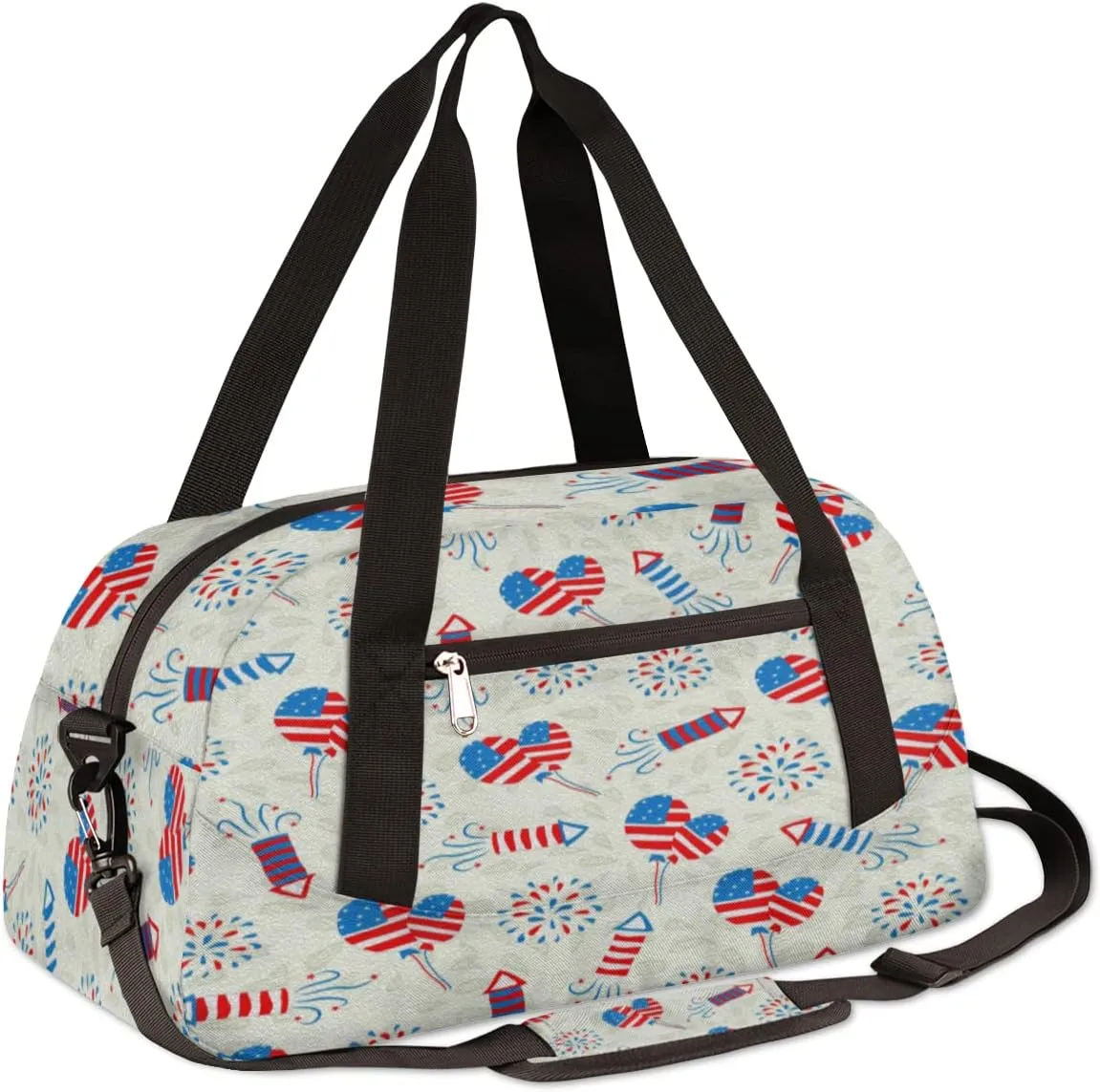 4th Of July Independence Day Kids Duffel Bag for Girls Boys Teens, Oil Painting Dance Bag Overnight Small Duffel Bag Carry On Weekend Sports Gym Travel Bag for School Practice Gymnastics Ballet