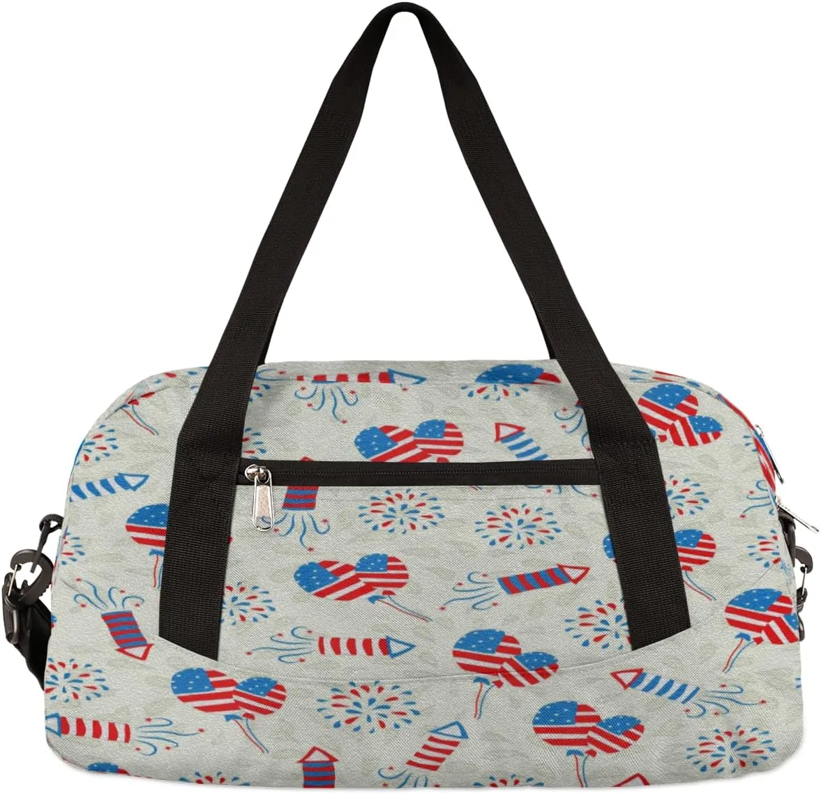 4th Of July Independence Day Kids Duffel Bag for Girls Boys Teens, Oil Painting Dance Bag Overnight Small Duffel Bag Carry On Weekend Sports Gym Travel Bag for School Practice Gymnastics Ballet
