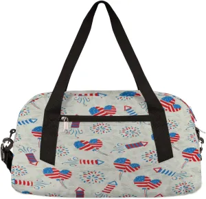 4th Of July Independence Day Kids Duffel Bag for Girls Boys Teens, Oil Painting Dance Bag Overnight Small Duffel Bag Carry On Weekend Sports Gym Travel Bag for School Practice Gymnastics Ballet