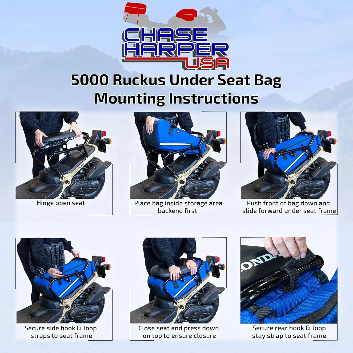 5000 Ruckus Under the Seat Bag - Water-Resistant, Tear-Resistant, Industrial Grade Ballistic Nylon with Hook and Loop Secure Straps, 23 Liters of Storage - Backwoods Camo