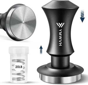 51.5mm Espresso Coffee Tamper,30lb Calibrated Espresso Tamper with a 20lb Interchangeable Spring,Barista Tamping Tool with 100% Stainless Steel Ground Tamper for Barista