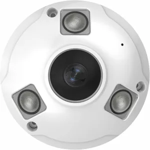 5MP POE IP Fisheye Camera, One Way Talk, 1.44mm Lens 360° Viewing Angle, 48ft Infrared Night Vision, Motion Detection, WDR, IP66 Water-Proof Indoor&Outdoor Metal Panorama Camera