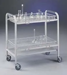 8032500 Steel 2-Basket Glassware Cart, 34.88" L x 19" W x 36.38" H
