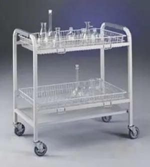 8032500 Steel 2-Basket Glassware Cart, 34.88" L x 19" W x 36.38" H